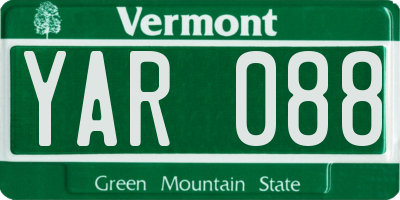 VT license plate YAR088