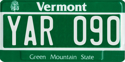VT license plate YAR090