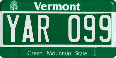 VT license plate YAR099