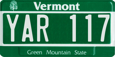 VT license plate YAR117