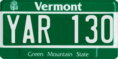 VT license plate YAR130
