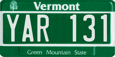 VT license plate YAR131