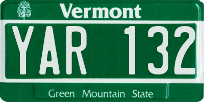 VT license plate YAR132