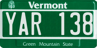 VT license plate YAR138