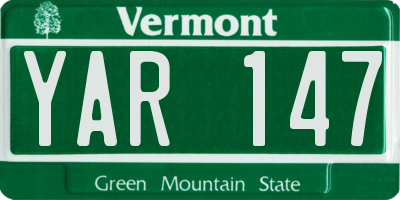 VT license plate YAR147