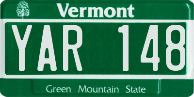 VT license plate YAR148