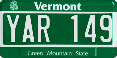 VT license plate YAR149