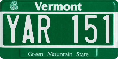 VT license plate YAR151