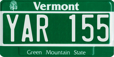 VT license plate YAR155