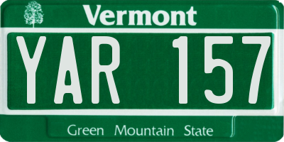 VT license plate YAR157