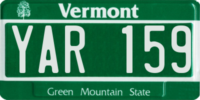 VT license plate YAR159