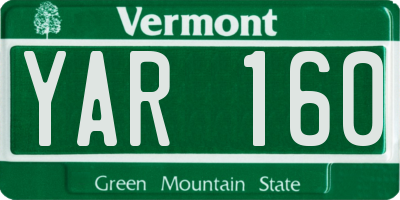 VT license plate YAR160