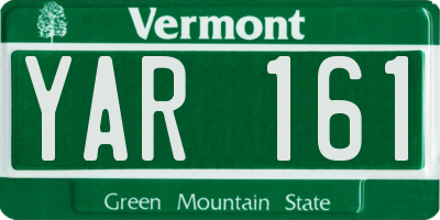 VT license plate YAR161