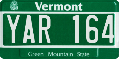 VT license plate YAR164