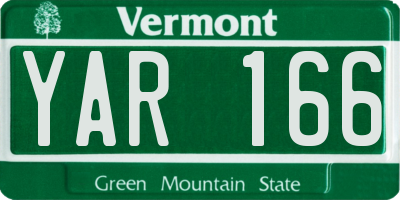 VT license plate YAR166