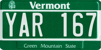VT license plate YAR167