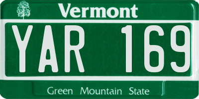 VT license plate YAR169