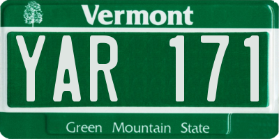 VT license plate YAR171