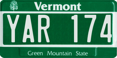 VT license plate YAR174