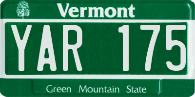 VT license plate YAR175