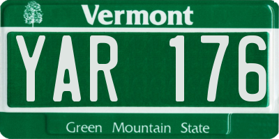 VT license plate YAR176