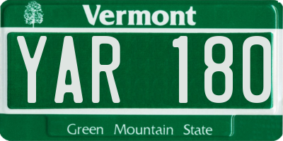 VT license plate YAR180