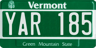VT license plate YAR185
