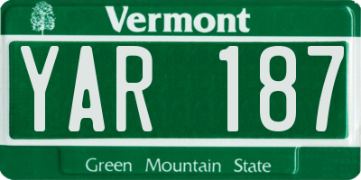 VT license plate YAR187