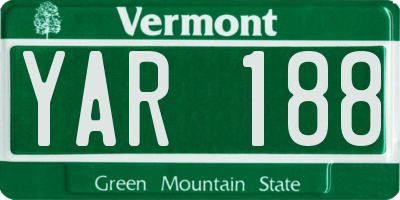 VT license plate YAR188