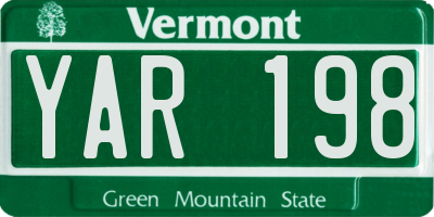 VT license plate YAR198