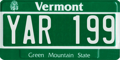 VT license plate YAR199