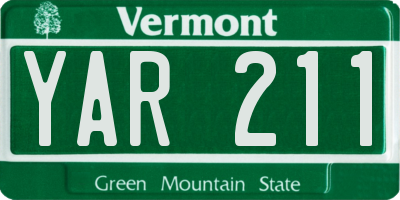 VT license plate YAR211