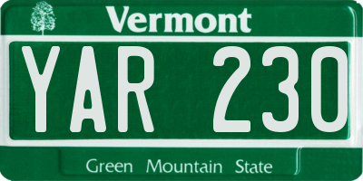 VT license plate YAR230