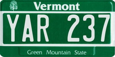 VT license plate YAR237