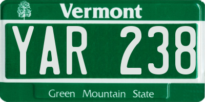 VT license plate YAR238
