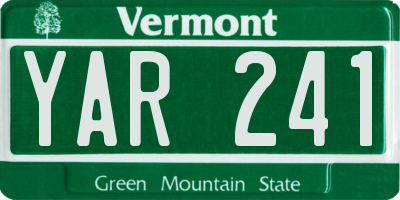 VT license plate YAR241