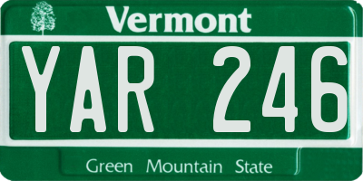VT license plate YAR246