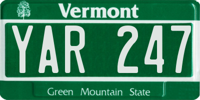 VT license plate YAR247