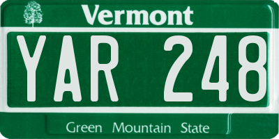 VT license plate YAR248