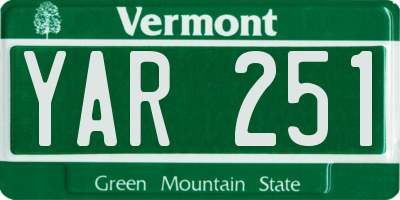 VT license plate YAR251