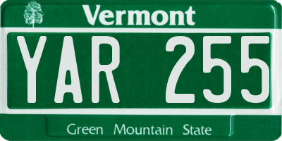 VT license plate YAR255