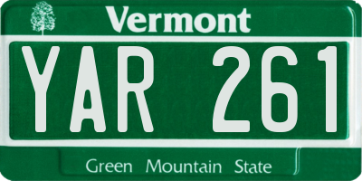 VT license plate YAR261