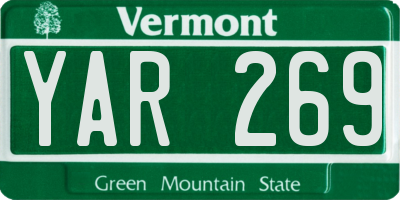VT license plate YAR269