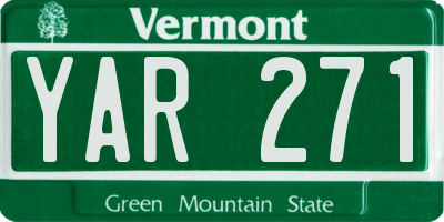 VT license plate YAR271