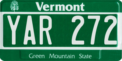 VT license plate YAR272
