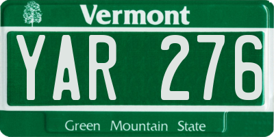 VT license plate YAR276
