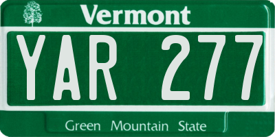 VT license plate YAR277