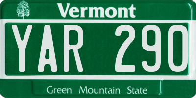 VT license plate YAR290