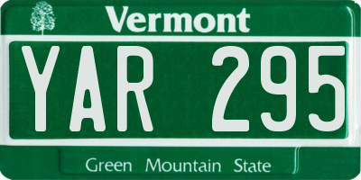VT license plate YAR295