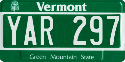 VT license plate YAR297